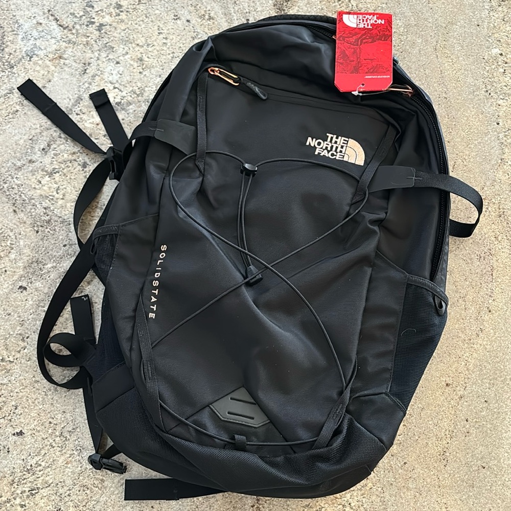 NWT North Face Solid State backpack black/rose gold